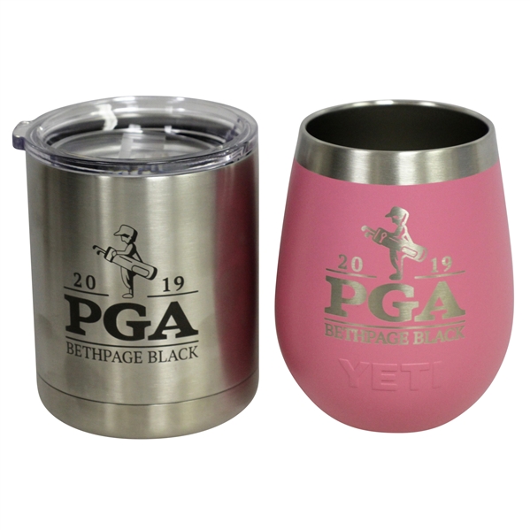2019 PGA Championship Bethpage Black Yeti Low Ball Rambler & Wine Cup - Koepka Win