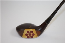 Circa 1930s Fancy Face Driver by Harry C. Lee with Matching Backing Weight - Steel Shaft