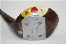 Circa 1930's Fancy Face Driver by Harry C. Lee with Matching Backing Weight - Steel Shaft