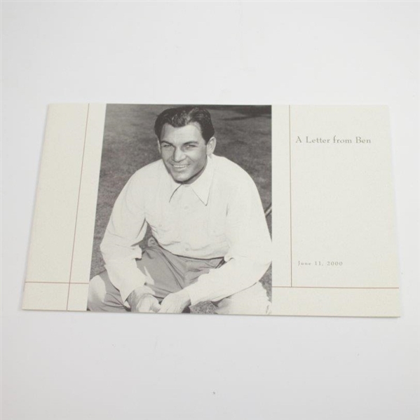 Merion Golf Club 2000 Booklet A Letter From Ben