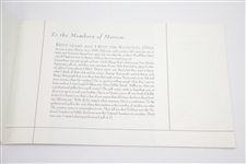 Merion Golf Club 2000 Booklet 'A Letter From Ben'