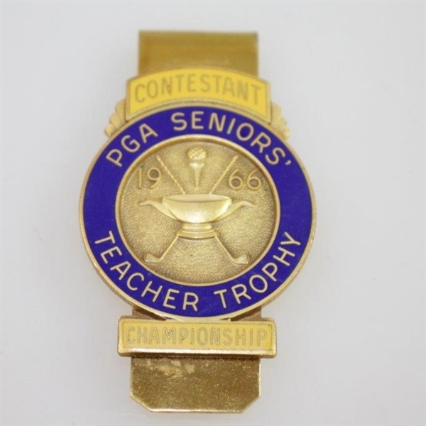 1966 PGA Seniors Teacher Trophy Contestant Badge - Rod Munday Collection