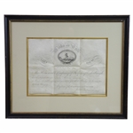 1784 Links of Leith Membership Diploma Company of Golfers Edinburgh Penned by James Balfour