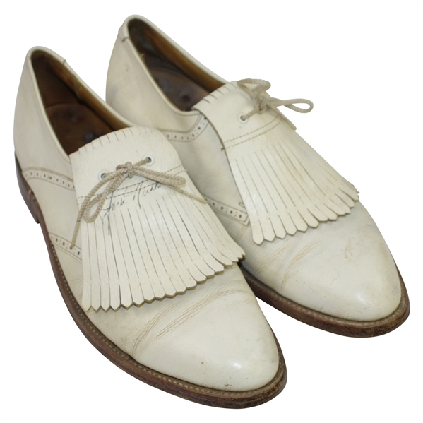 Jack Nicklaus Signed Personal Used Pearl Golf Shoes with Jack Nicklaus Tungsten Spikes