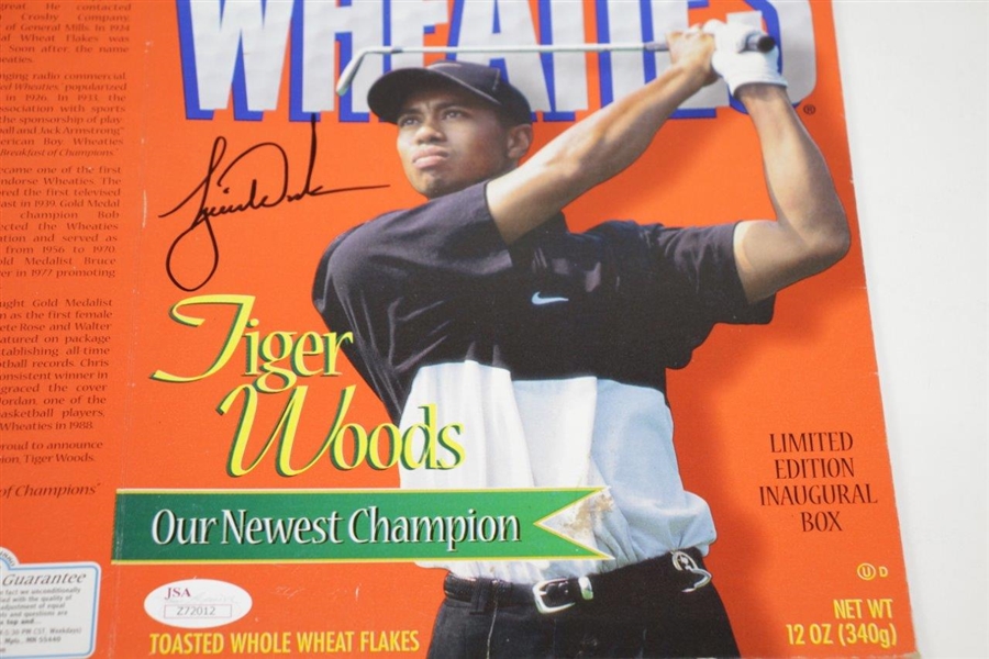Tiger Woods Signed Wheaties 'Our Newest Champion' Ltd Ed Inaugural Box JSA FULL #Z72012