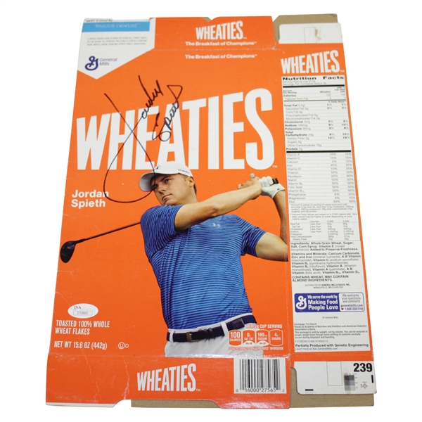Jordan Spieth Signed Wheaties Box with Full Signature JSA FULL #Z70880