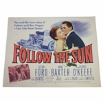 Classic 1951 Follow the Sun Large Movie Broadside Poster - Ben Hogan Movie