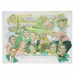 Hogan, Palmer, Snead, Nicklaus, Sarazen, Player, Burke, & Aaron Signed Great Masters Champs Matted Poster JSA ALOA