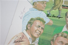 Hogan, Palmer, Snead, Nicklaus, Sarazen, Player, Burke, & Aaron Signed 'Great Masters Champs' Matted Poster JSA ALOA