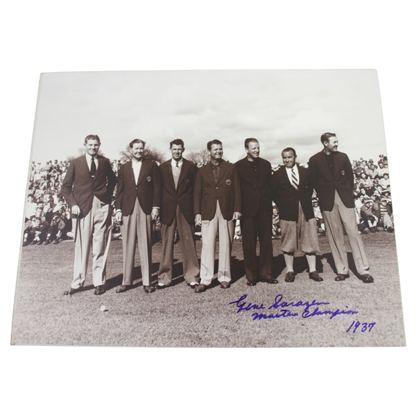 Gene Sarazen Signed Photo with Masters Champs with 'Masters Champion' & '1937' JSA ALOA