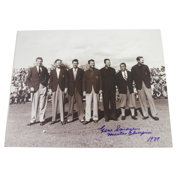 Gene Sarazen Signed Photo with Masters Champs with Masters Champion & 1937 JSA ALOA