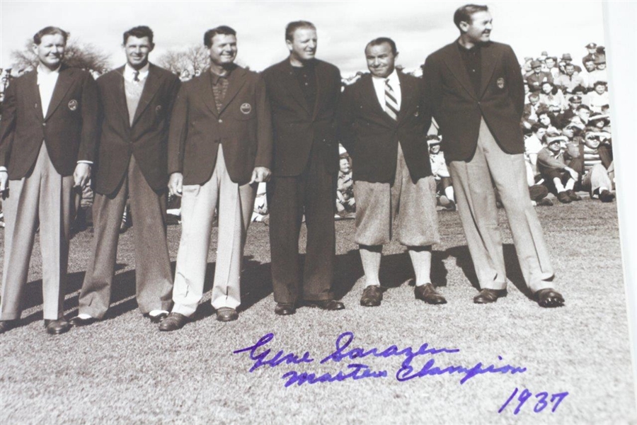 Gene Sarazen Signed Photo with Masters Champs with 'Masters Champion' & '1937' JSA ALOA