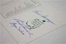 Sam Snead, Byron Nelson, & Gene Sarazen Signed Augusta National Scorecard JSA ALOA