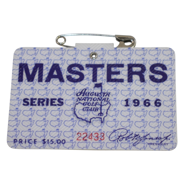 1966 Masters Tournament Series Badge #22433 - Jack Nicklaus Winner