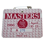 1986 Masters Tournament Series Badge #A275 - Jack Nicklaus 6th Green Jacket