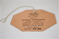 1946 Masters Tournament Fourth Rd SUNDAY Ticket #1271 - Herman Keiser Winner