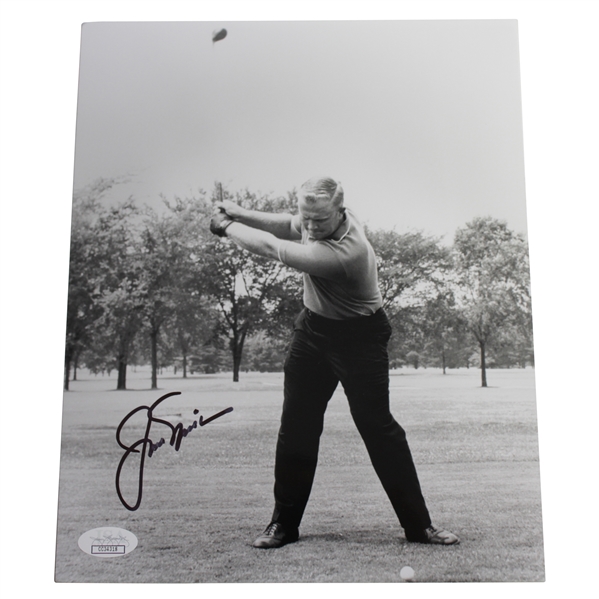 Jack Nicklaus Eight (8) B&W Photo Swing Sequence - One Signed JSA #CC34318