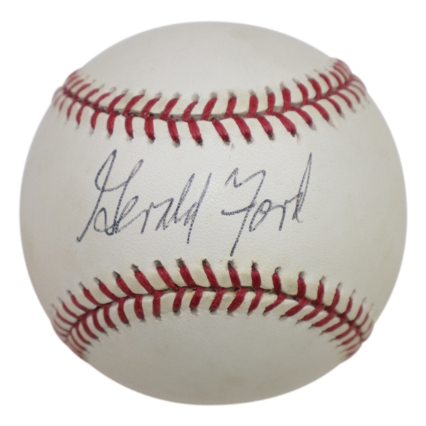 Gerald Ford Signed Rawlings Official American League Baseball JSA FULL #Z90541