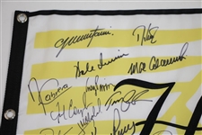 Major Champions Multi-Signed Hualalai Golf Club Embroidered Flag JSA ALOA