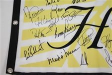 Major Champions Multi-Signed Hualalai Golf Club Embroidered Flag JSA ALOA