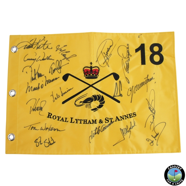 Major Champions Multi-Signed Royal Lytham & St. Annes Embroidered Flag JSA ALOA