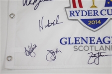 2014 Ryder Cup USA Team Signed Flag with Captain Watson, Phil, Jordan, & others JSA ALOA