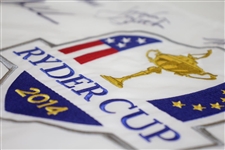 2014 Ryder Cup USA Team Signed Flag with Captain Watson, Phil, Jordan, & others JSA ALOA