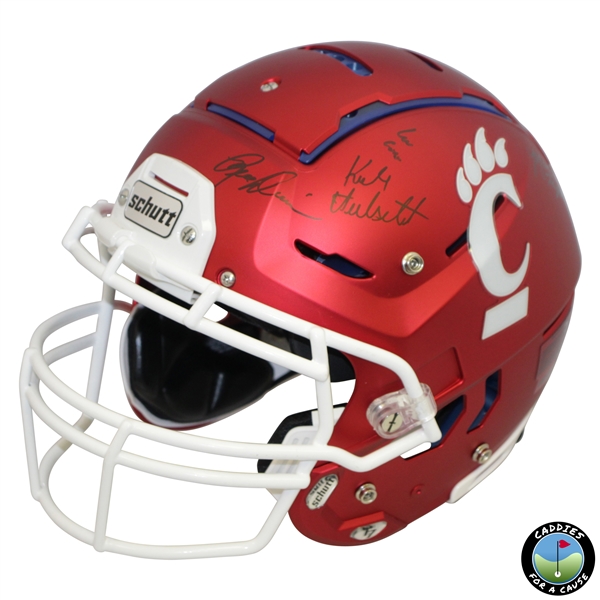 ESPN GameDay crew Signed Full Size Cincinnati Schutt Football F7 Helmet JSA ALOA