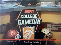 ESPN GameDay crew Signed Full Size Cincinnati Schutt Football F7 Helmet JSA ALOA