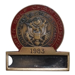 1983 US Open Championship at Oakmont CC Contestant Badge - Larry Nelson Winner