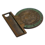 Bobby Mitchell's 1974 US Open at Winged Foot GC Contestant Badge - Hale Irwin Winner