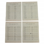 Complete Set of Four (4) 1952 Masters Tournament Pairing Sheets - Sam Sneed Winner