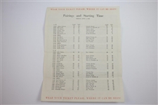 Complete Set of Four (4) 1952 Masters Tournament Pairing Sheets - Sam Sneed Winner