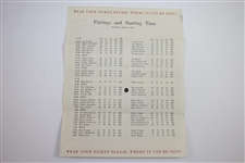 Complete Set of Four (4) 1952 Masters Tournament Pairing Sheets - Sam Sneed Winner