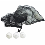 Two Dozen Augusta National Golf Club Range Practice Balls with Black Mesh Golf Ball Bag