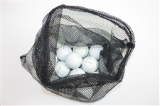 Two Dozen Augusta National Golf Club Range Practice Balls with Black Mesh Golf Ball Bag