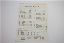 1964 Masters Tournament Fri-Sat-Sun Pairing Sheets with Par 3 - Arnie's Final Green Jacket