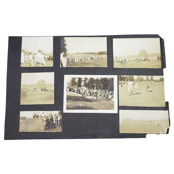 Fifteen (15) Bobby Jones at Merion 1930 10 1/2x7 Photos Attached to Backing - Grand Slam - Backing measures 