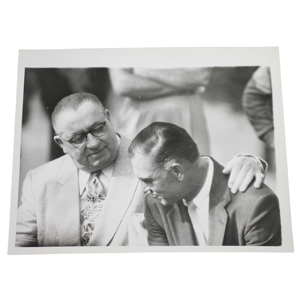 Walter Hagen with Ben Hogan 1956 US Open at Oak Hill 9x7 1/8 Wire Photo 6/13/56