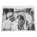 Walter Hagen with Ben Hogan 1956 US Open at Oak Hill 9x7 1/8 Wire Photo 6/13/56