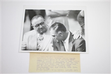 Walter Hagen with Ben Hogan 1956 US Open at Oak Hill 9x7 1/8 Wire Photo 6/13/56