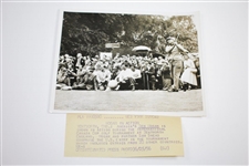 Three (3) Ben Hogan & Sam Snead 1956 Canada Cup at Wentworth 7x9 Wire Photos