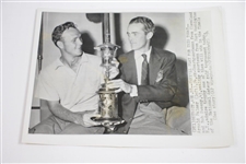 Three (3) Arnold Palmer 1954 US Amateur Championship Trophy Wire Photos