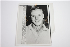 Three (3) Arnold Palmer 1954 US Amateur Championship Trophy Wire Photos