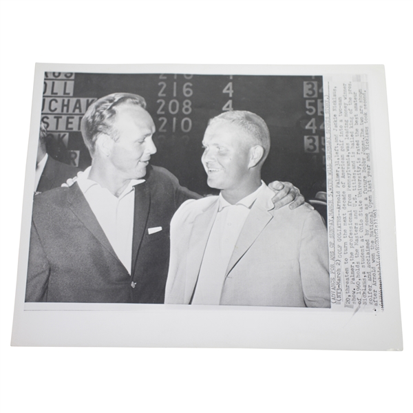 Arnold Palmer & Jack Nicklaus 1961 US Open Wire Photo
