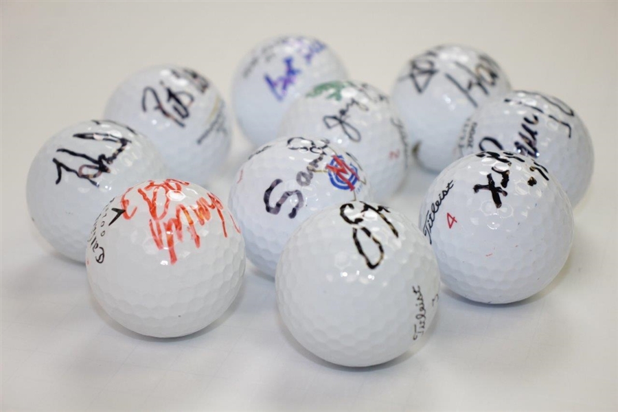 Ten (10) Amateur Championship Winners Signed Golf Balls JSA ALOA
