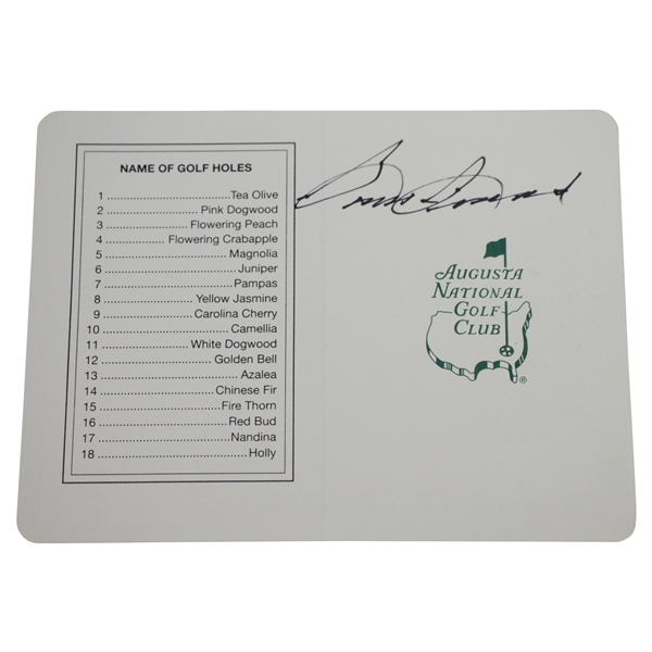 Sam Snead Signed Augusta National Golf Club Scorecard JSA ALOA