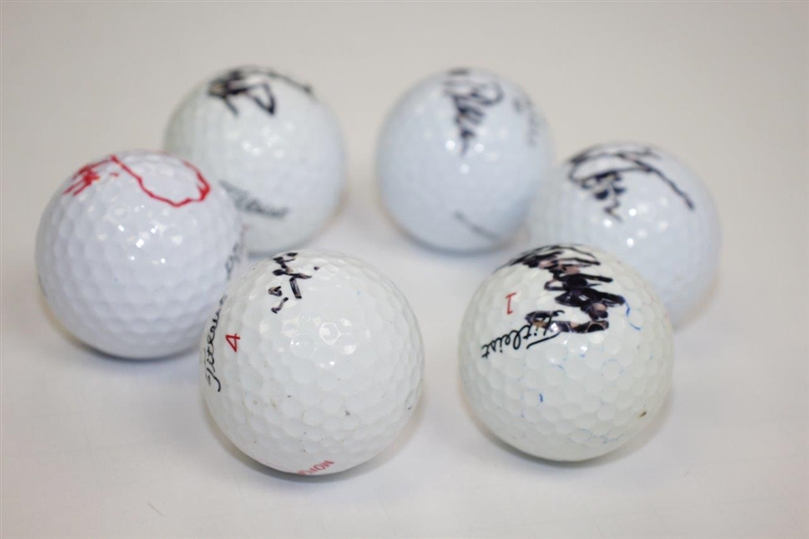 Azinger, Elkington, Mahaffey, Love III, Beem, & Toms Signed Golf Balls JSA ALOA