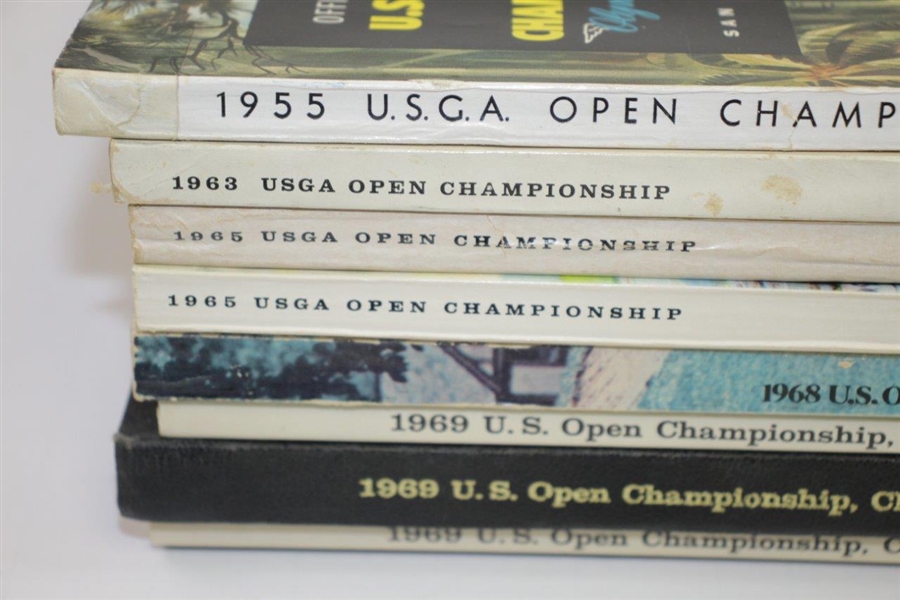 1955, 1963, 1965(x2), 1968, & 1969(x3) US Open Championship Official Programs