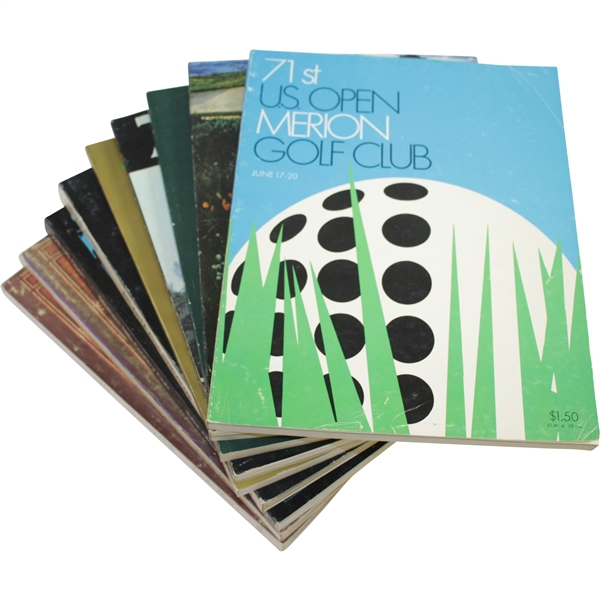 1971, 1972, 1974, 1975, 1976, 1977, & 1979(x2) US Open Championship Official Programs